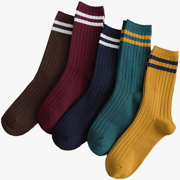 3 for $30 - Retro striped socks (5 pack) - Picture 1 of 3